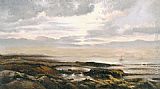 Seascape with a boat on the horizon by Theodore Rousseau
